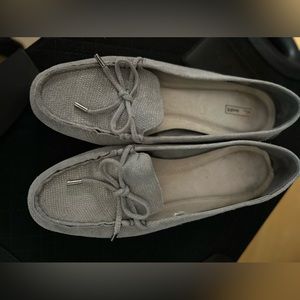 Alex Marie Grey Leather Loafers Shoes 9